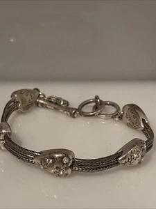 Pulsera Corazones Tono Plata BRIGHTON Cristal Transparente Tono Plateado - Imagen 1 de 5
