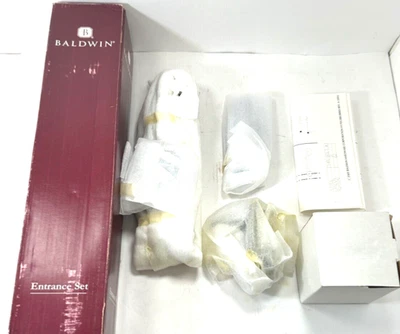 Baldwin 85345.003.2FD Landon Polished Brass Full Dummy 2pt Handleset w egg knob - Image 1 of 4