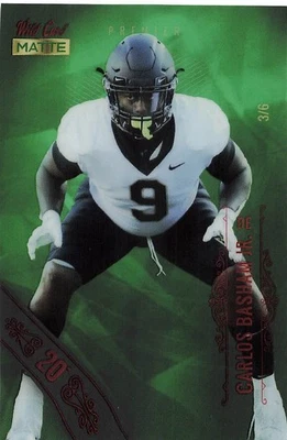 2021 Wild Card Matte Carlos Basham Jr. Green /6 Wake Forest - Image 1 of 2