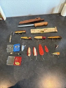 Vintage Angelköder Konvolut und Filetiermesser - gebraucht - Bild 1 von 14