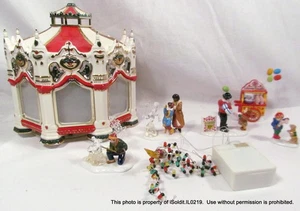 4 DEPT 56 SNOW VILLAGE The Carnival Carousel 54933 Lights Tickets & Cotton Candy - Picture 1 of 11