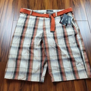 NBN Gear Men's Plaid Shorts 42 Orange Brown NWT - Picture 1 of 11
