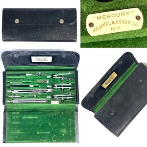 Keuffel Esser Co Mercury Vintage Drafting Drawing Set w/Case Compass Tools - Picture 1 of 7