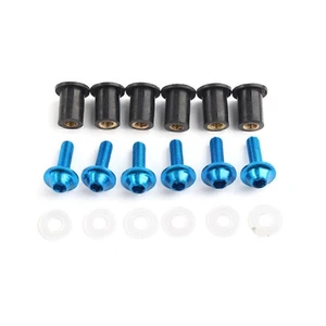 Windschutzscheibe Scheibenklappe Schrauben Blau Für Honda CBR250 300 650 900 - Bild 1 von 3