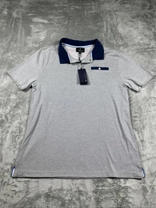 Luchiano Visconti Men’s XL Polo Shirt Short Sleeve Gray Cotton/Polyester NWT $96 - Picture 1 of 7