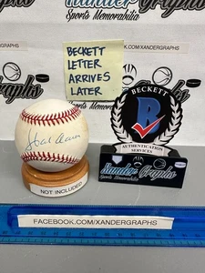 HENRY HANK AARON FIRMADO AUTOGRAFIADO RAWLINGS OML NL BÉISBOL-BECKETT BAS LOA - Imagen 1 de 9