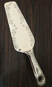 Lunt Silver "Sweetheart Rose" Keramik versilbert Kuchenmesser, Vintage 1951 - Bild 1 von 10