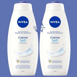 2 x 700ml Nivea Pure Soft Care Shower Creme - White - Picture 1 of 1