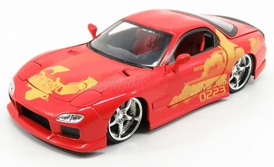 MODELLINO AUTO STATICO JADA TOYS ARANCIO JLS MAZDA RX-7 FAST FURIOUS SCALA 1/24 - Immagine 1 di 4