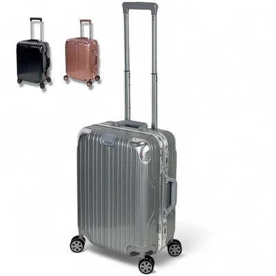 BAGAGLIO A MANO TROLLEY 55cm 10 Kg CABINA VALIGIA IN ALLUMINIO CON LUCHETTO TSA - Immagine 1 di 4