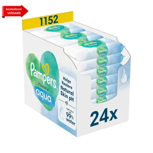Pampers Harmonie Aqua Feuchttücher 24 Packungen mit jeweils 48 Feuchttüchern - Bild 1 von 7