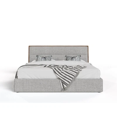 Modrest Dustin - Cama Eastern King Moderna Gris y Nogal Foto 1 de 4