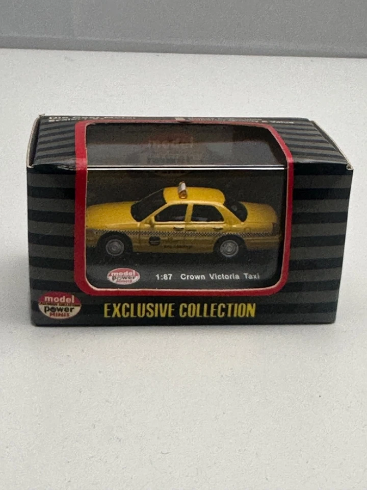 HO 1/87 scale diecast Model Power Ford Crown Victoria Yellow Cab Taxi checker - Image 1 of 4