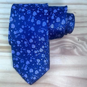 Pronto UOMO Seidenkrawatte lila und blau Blumenmuster neu ohne Etikett - Bild 1 von 9