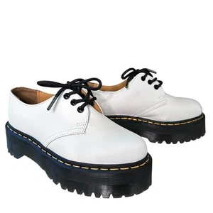Zapatos de plataforma Dr. Martens 1461 Quad blancos de cuero liso talla mujer’s 6 hombre’s 5 - Imagen 1 de 15