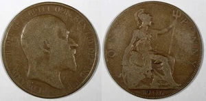 Gran Bretagna Edoardo VII bronzo 1906 1 penny KM# 794,2 (28 193) - Foto 1 di 3
