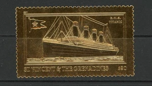 St Vincent Titanic Ships $20 gold embossed MH - Picture 1 of 1