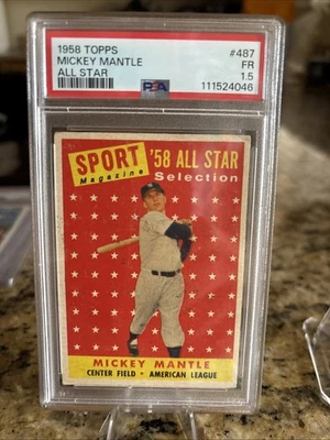 1958 TOPPS AS #487 MICKEY MANTLE PSA 1.5 - Image 1 of 4
