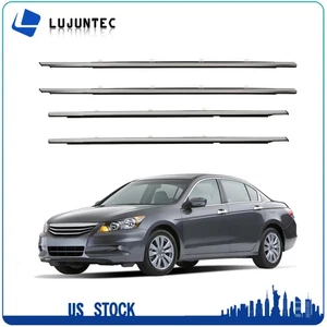 4 Fits 2008-12 Honda Accord Weatherstrip Window Moulding Trim Seal Belt w/Clips - Picture 1 of 5