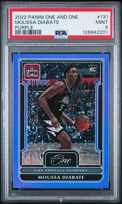 2022-23 Panini One And One Moussa Diabate Rookie Purple /25 PSA 9 POP  1 Hornets - Image 1 of 2