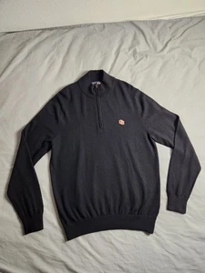 Brooks Brothers Extra Fine Merino Wool Sweater Mens Size Large Black 1/4 Zip NEW - Picture 1 of 7