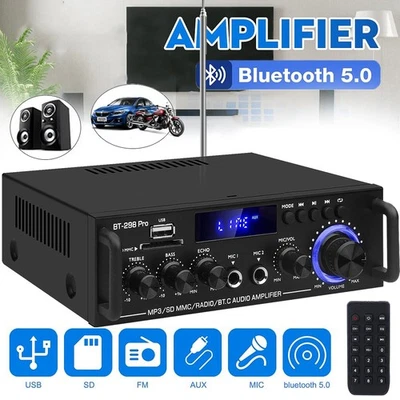 Bluetooth Verstärker HiFi Stereo Empfänger Digital Stereo Audioverstärker 2*400W - Bild 1 von 4
