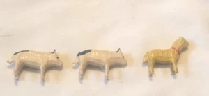 Lot 3 Vintage Putz Erzgebirge Deutsch Holz Weihnachten Miniatur Schwein Hund - Bild 1 von 10