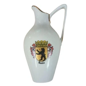 Small Ceramic Berlin Souvenir Pitcher Jug Vase with Gold Trim Home Décor Gifting - Picture 1 of 4
