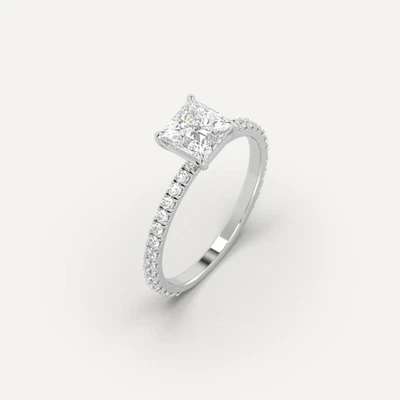 1.2 carat Princess Cut Engagement Ring | 100% Natural Diamond in 14k White Gold - Image 1 of 4
