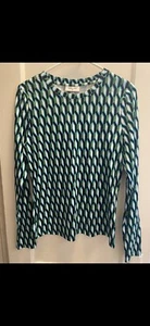 Diane Von Furstenberg xTarget Arrow Green Blouse NWT Sold Out Medium - Picture 1 of 3