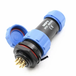 1Set SP21 7Pins Circular Waterproof Cable Plug Socket Connector IP68 Panel Mount - Picture 1 of 5