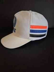 Vintage 3 Stripe Trucker Hat AT&T Red Blue Black Striped Cap By Gary W. Minchew - Picture 1 of 15