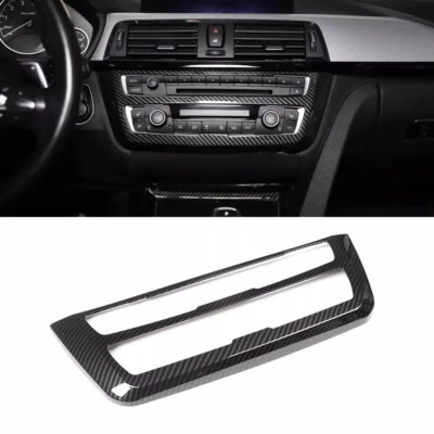 FOR BMW F30 F32 F80 F82 CD AC CONSOLE CONTROL PANEL CARBON FIBER TRIM HARD COVER Foto 1 de 4