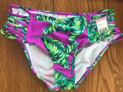 Bikini Bongo Mujer Pestaña Lateral Parte Inferior Estampado Palma Talla S Púrpura-Nuevo-Envío N 24h Foto 1 de 4