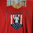 REAL HEROES USA AMERICAN FLAG PATRIOTIC MEN'S WOMEN'S UNISEX T-SHIRT SIZE 2XL