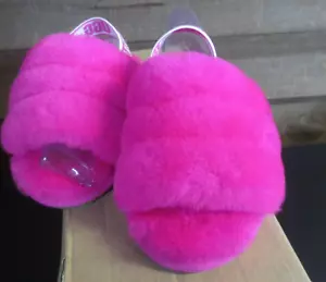 UGG Kids' Girls Fluff Yeah Slide In Rock Rose Slipper - TODDLER SIZE 9 - Picture 1 of 5
