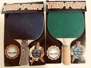 2 Vintage TRU PLAY Table Tennis Paddles, Original Packaging Ping Pong - Picture 1 of 4