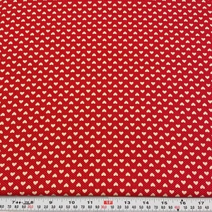 Vintage Joan Kessler for Concord Hearts & Pin Dots Red Cotton by the HALF YARD - Picture 1 of 2