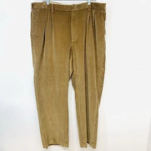 Vintage Orvis Corduroy Pants Men 38 Brown Pleats Straight Preppy Classic 29" - Picture 1 of 12
