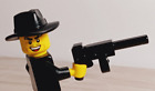 LEGO Pin Stripe Suit MOBSTER Free Tommy Gun White Tie THE DON Black Fedora Hat