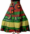 Women's Cotton Printed Long Skirt Wrap Around Bohemian Multicolored Skirts