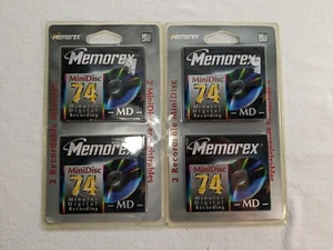 Memorex MiniDisc 74 min Blank Digital Audio Recording Lot of 4 New Sealed - Picture 1 of 2