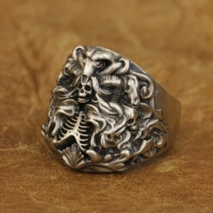 Dark Banshee Skull Cupronickel Ring Biker Punk Jewelry CP259A US Size 7~15 - Bild 1 von 29