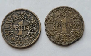 2er Set -1944 Spanien 1 Peseten - Bild 1 von 2