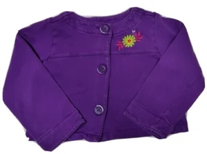 Hanna Andersson Girls Long Sleeve Floral Embroidered Cardigan Sz 100 4 Purple - Picture 1 of 7