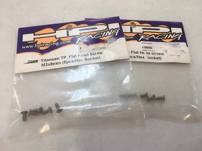 HPI Titanium TP Flat Head Screws, 2 Packs, M3x8 10 Pcs. Part#Z066 - Image 1 of 2