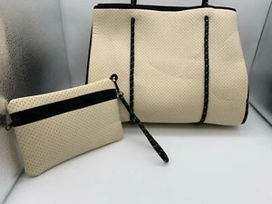 NUOVO Haute Shore GREYSON SPLIT borsa tote borsetta osso/borsa laterale nera - Foto 1 di 12