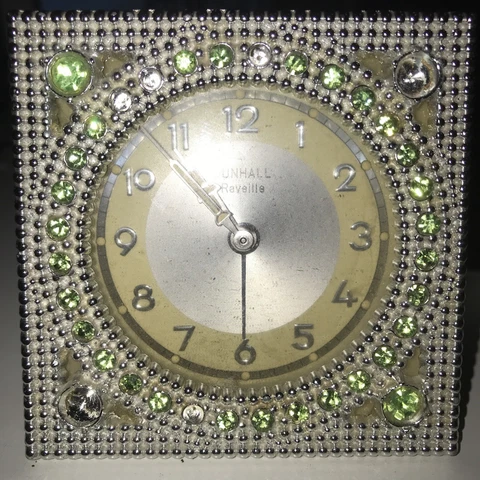 Vintage Dunhall Jeweled Alarm Clock, Working, West Germany Cover