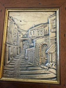 Small but Beautiful Judaica 925 Sterling Silver Jerusalem Framed Wall Art 3D 3x4 - Picture 1 of 9