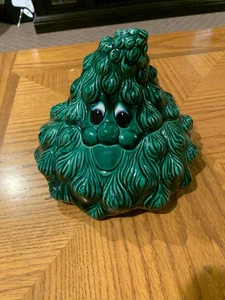 "Plato de caramelo con tapa de árbol de Navidad verde vintage de cerámica 8x7""" - Imagen 1 de 2